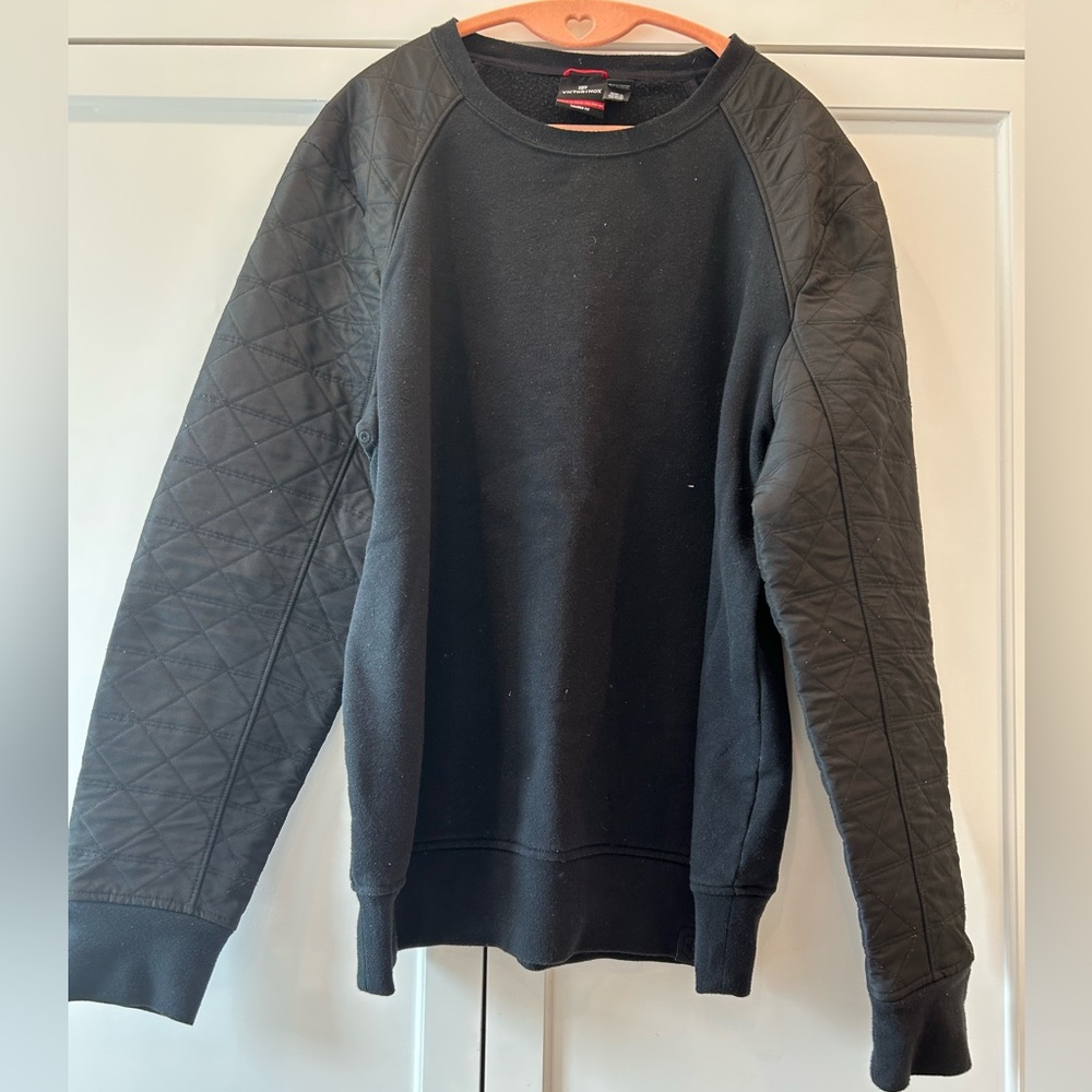 Gray Sweatshirt with Quilted Sleves